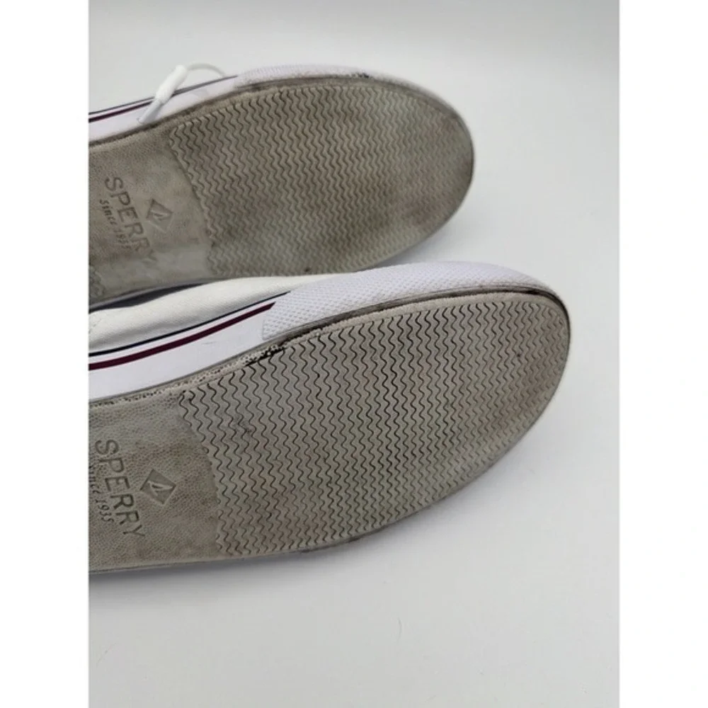 Sperry‎ Men's White Size 13 Canvas Sneakers Lace-Up Casual Boat Shoes.     1586